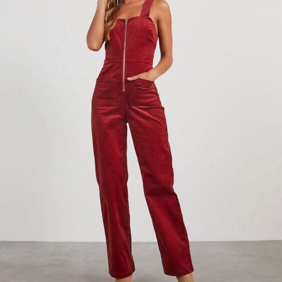 VICI ZACHARY DEE ELLE WINE COLORED JUMPSUIT NWOT XL - Picture 1 of 7